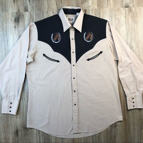 Vintage Ely Cattleman Smile Pocket Embroidered Western Shirt sz L - Picture 3 of 13